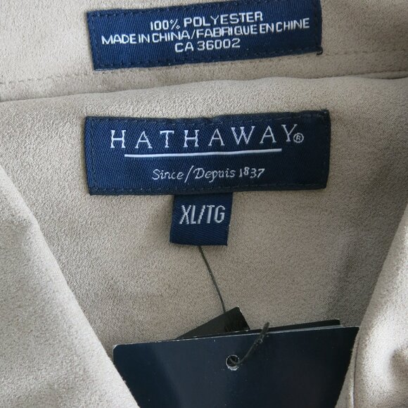 Hathaway Micro Fiber Suede Colossus Button Down Long Sleeve Shirt - Size XL - Picture 5 of 5